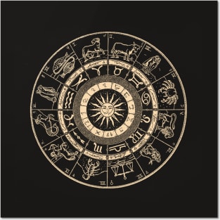Hand Drawn Zodiac Chart Posters and Art